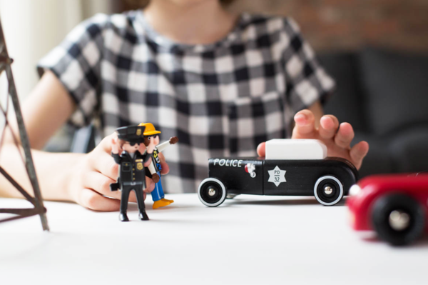 Candylab Toys classic wooden sheriff car vintage inspired solid beech wood toy