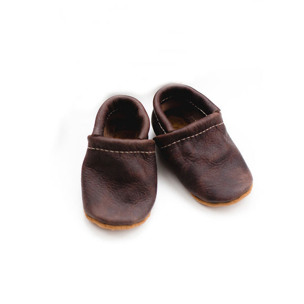 Starry Knight Carob Baby Leather Loafers Children's Shoes dark brown