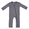 kyte baby bamboo baby romper in charcoal