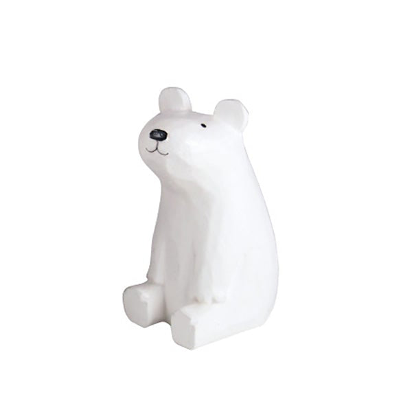 T-Lab polepole Polar Bear Child Figurine Kid's Wood Pretend Play Toys white