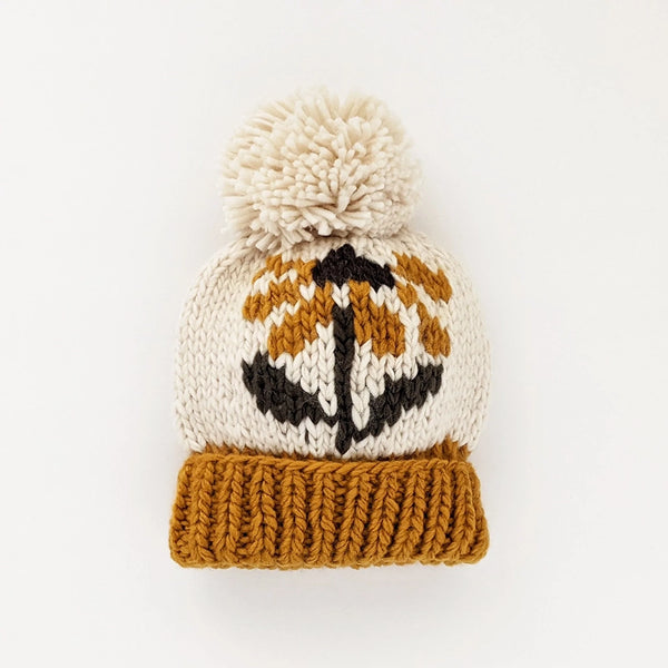 Huggalugs Coneflower Gold Hand Knit Beanie Infant & Toddler Hat