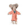 maileg mouse coral bathrobe