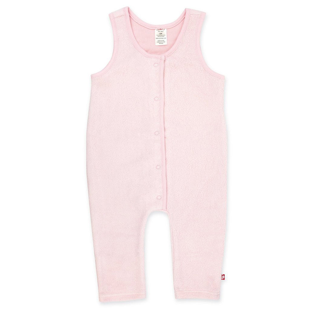 Cozie Fleece Zutano Overalls in baby pink 