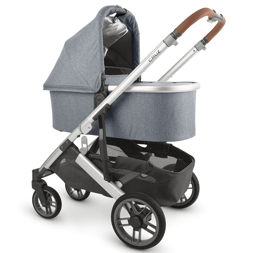 Uppababy Cruz Stroller with Bassinet Accessory in Gregory Blue Grey