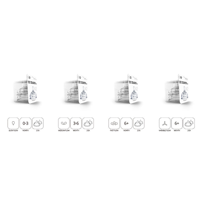 Comotomo silicone nipples for natural and easy feeding