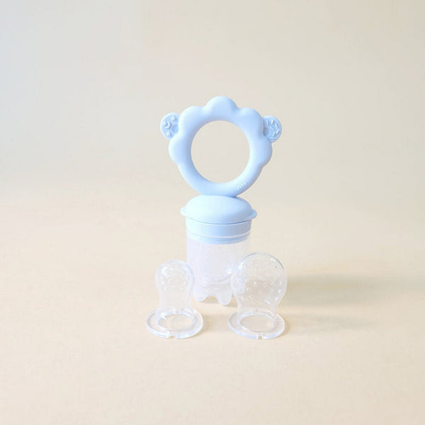 Minito & Co Powder Blue Teether Fruit Feeder Children's Silicone  light blue and clear