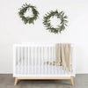 dadada Soho Crib for babies and toddlers in white natural, convertible for toddler use. Baby boy nursery