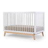 dadada Soho Crib 3-in-1 convertible toddler bed in white and natural. Baby boy nursery