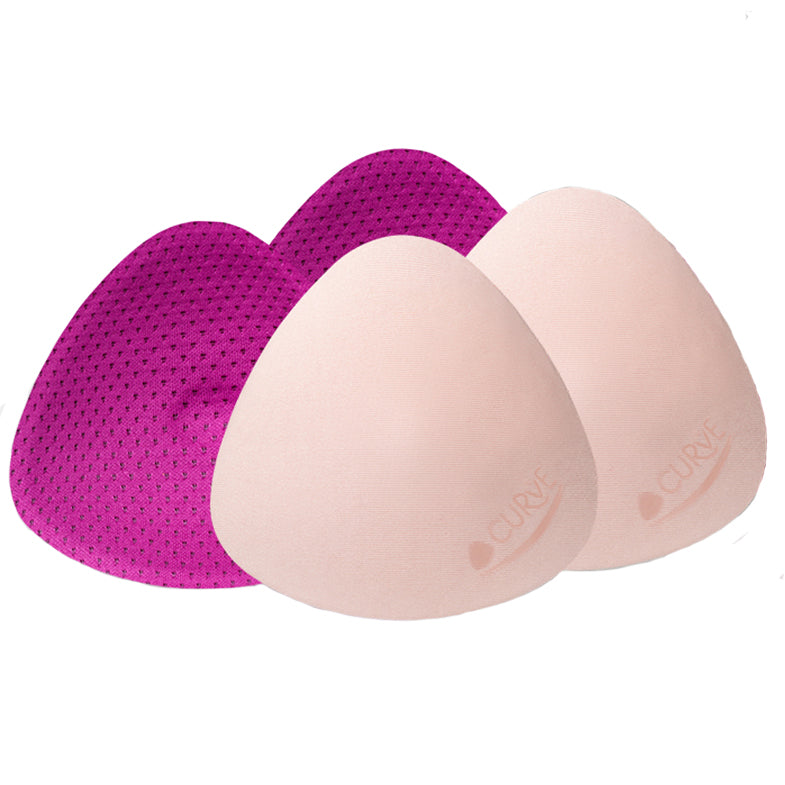 Curve by CacheCoeur Nursing Pads Washable Reusable Mesh Contoured fuchsia pink 9 hour protection