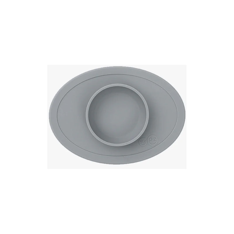 Dark Grey ezpz silicone baby bowl is designed for secure, non-slip feeding.