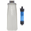 life_style1, LifeStraw Grey Flex Collapsible Squeeze Water Bottle with Filter clear/grey bottle, black cap, blue filter case