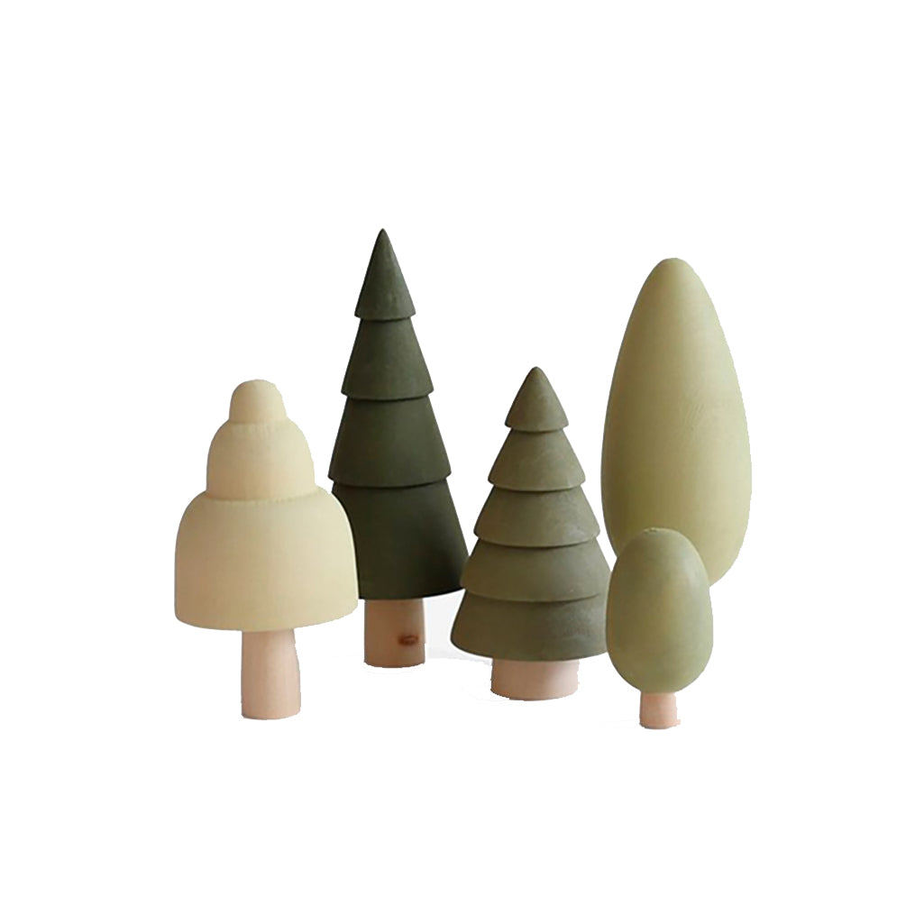 SABO Concept montessori toys Green Mini Forest Wooden blocks