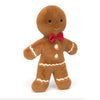 Jellycat Huge Jolly Gingerbread Fred stuffed animal. gingerbread cookie shaped stuffie