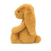 Jellycat stuffed animals - jellycat bunny golden/orange with long floppy ears and a pink nose - side