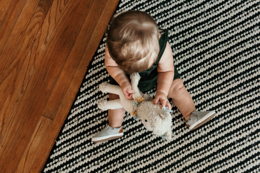 Little Love Bug Grey Quinn toddler barefoot shoes