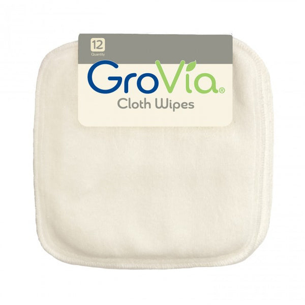 GroVia Cloth Wipes for Baby Diapering natural beige white 