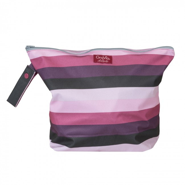 GroVia Cloth Diapering Wet Bags sugar rush pink purple stripes