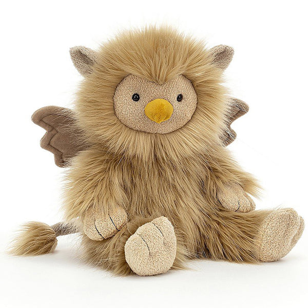 Jellycat Gus Gryphon Children's Stuffed Animal Toy golden tan brown