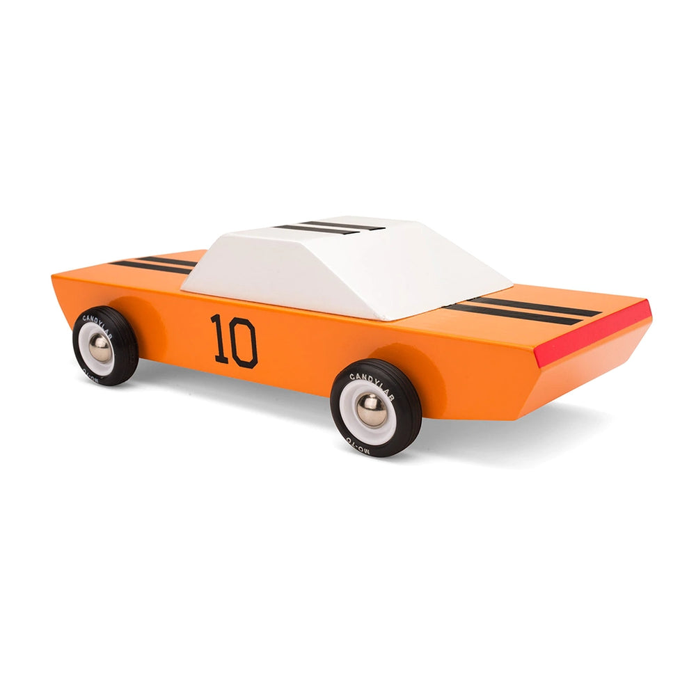 Candylab GT-10 orange racer a classic wooden toy car designed for imaginative play