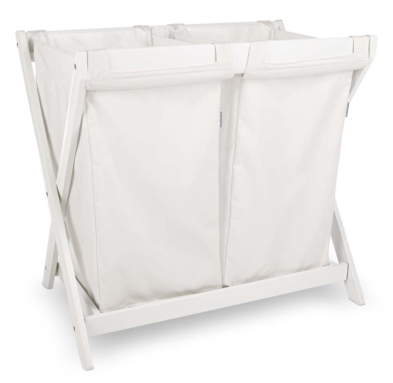 White UPPAbaby Bassinet Stand with Hamper Inserts convertible crib