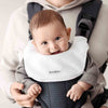Baby Using BabyBjorn Bib Accessory For Harmony Baby Carrier in white Soft Absorbent Fabric