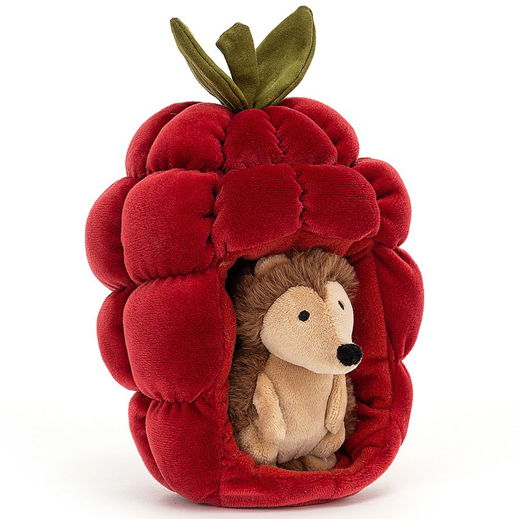 lifestyle_2, Jellycat Brambling Hedgehog Children's Stuffed Animal Toy red green brown tan