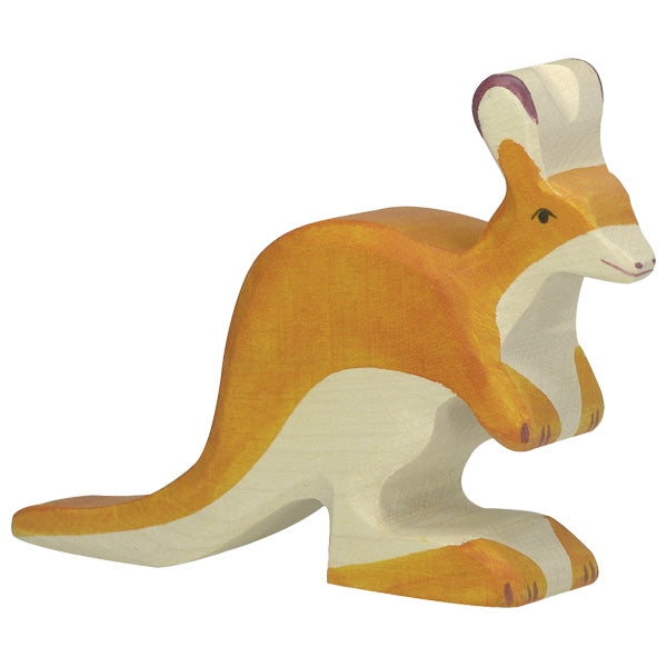 Holztiger Wooden Safari Animals Children's Toys small kangaroo orange natural