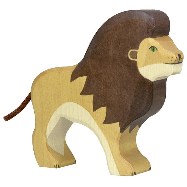 Holztiger Wooden Safari Animals Children's Toys adult male lion mane