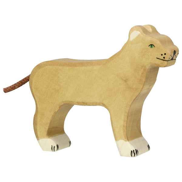 Holztiger wooden animals lioness figurine