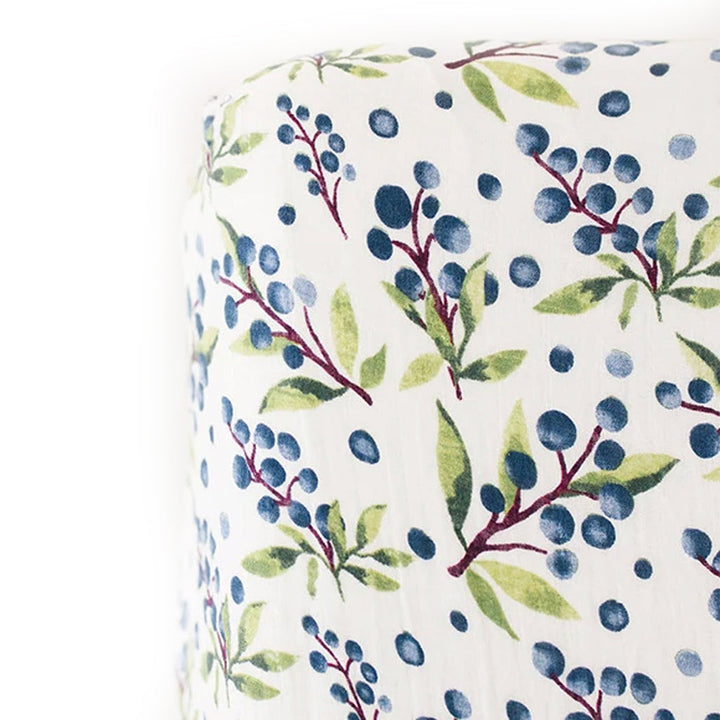 Clementine Kids muslin Huckleberry crib sheet