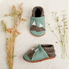 Starry Knight Design Baby Leather Shoes with Design mint mountains 
