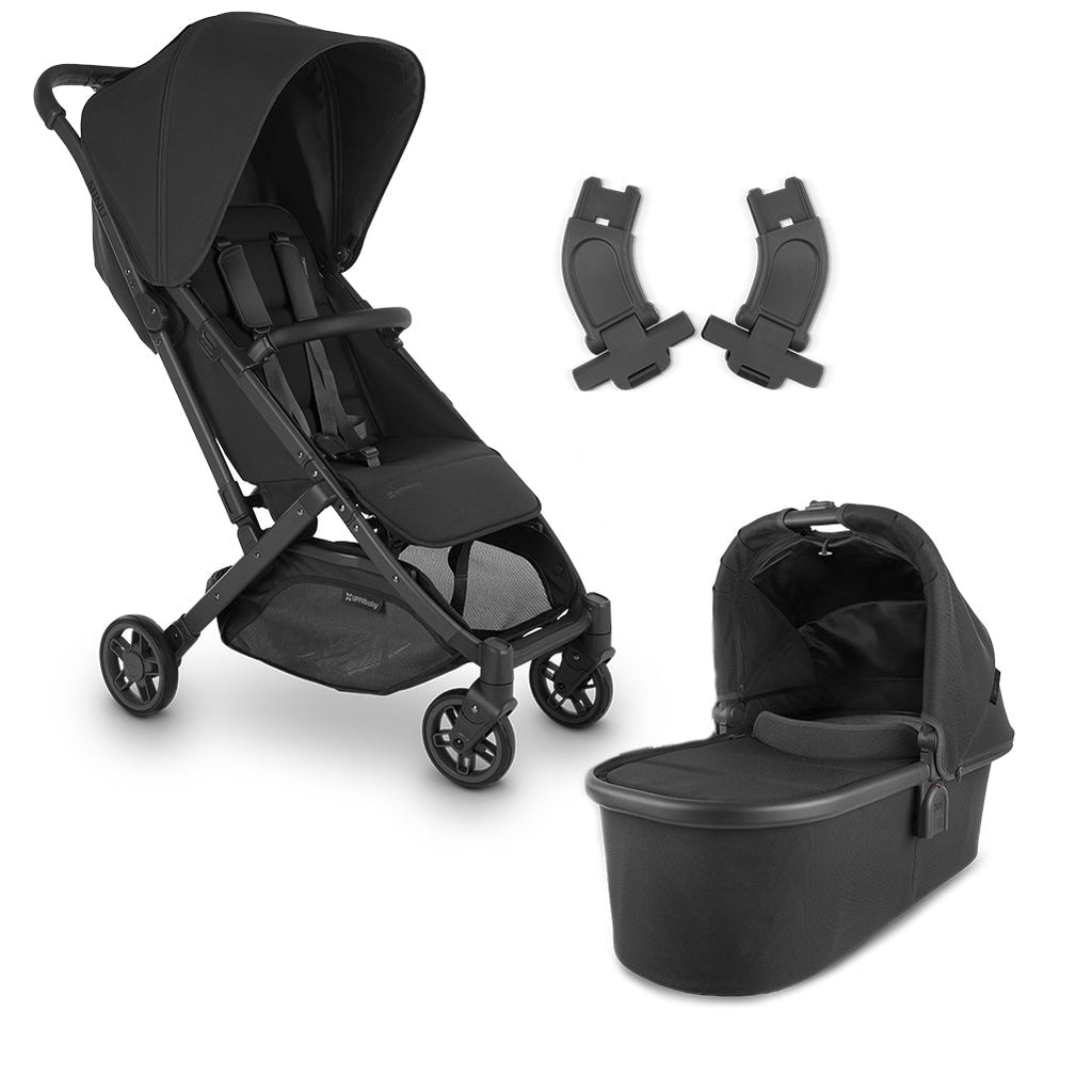  UPPAbaby Minu lightweight stroller with bassinet Travel System in Black