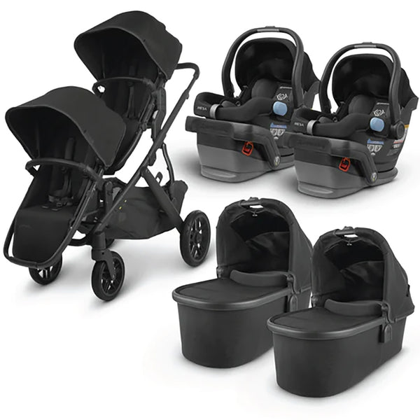 Uppababy Travel System Vista Twin Double Stroller in Jake black