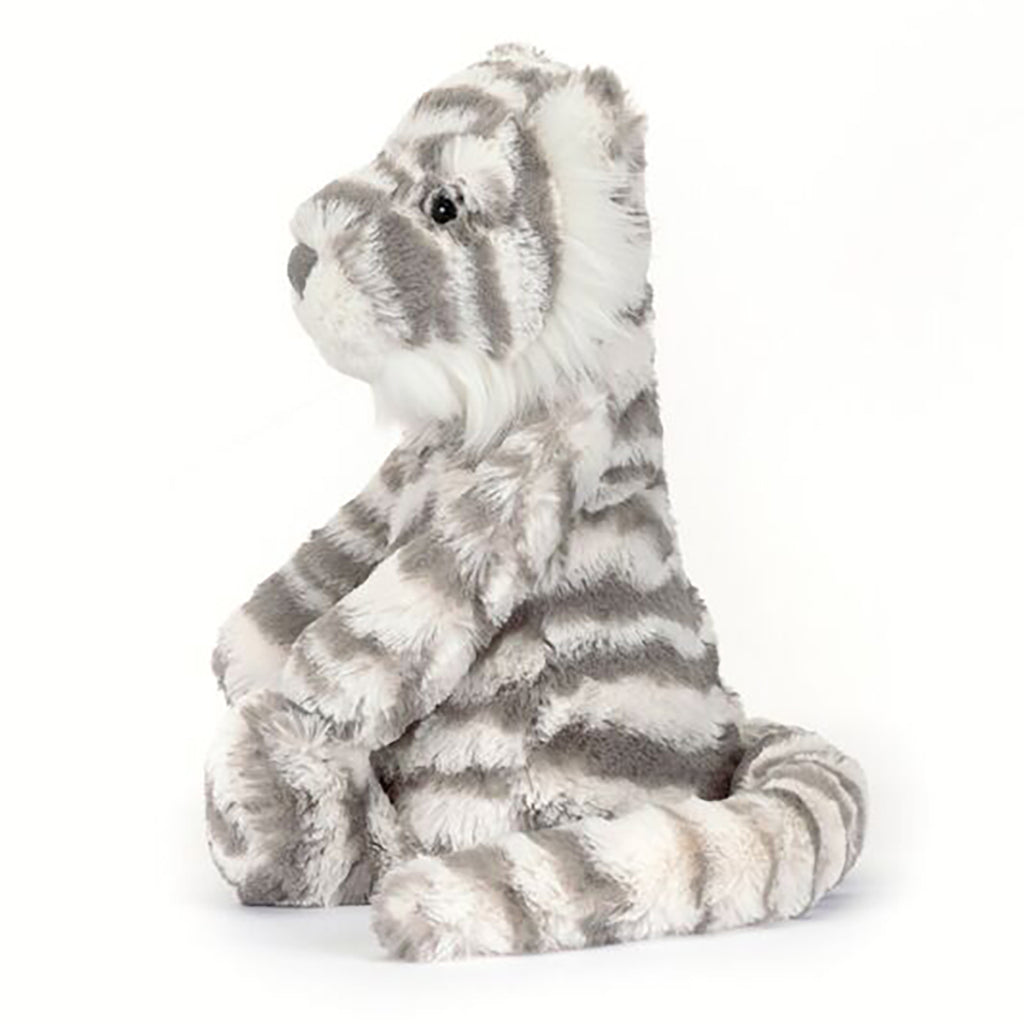life_style1, Jellycat Bashful Snow Tiger Children's Plush Stuffed Animal Toy white grey 