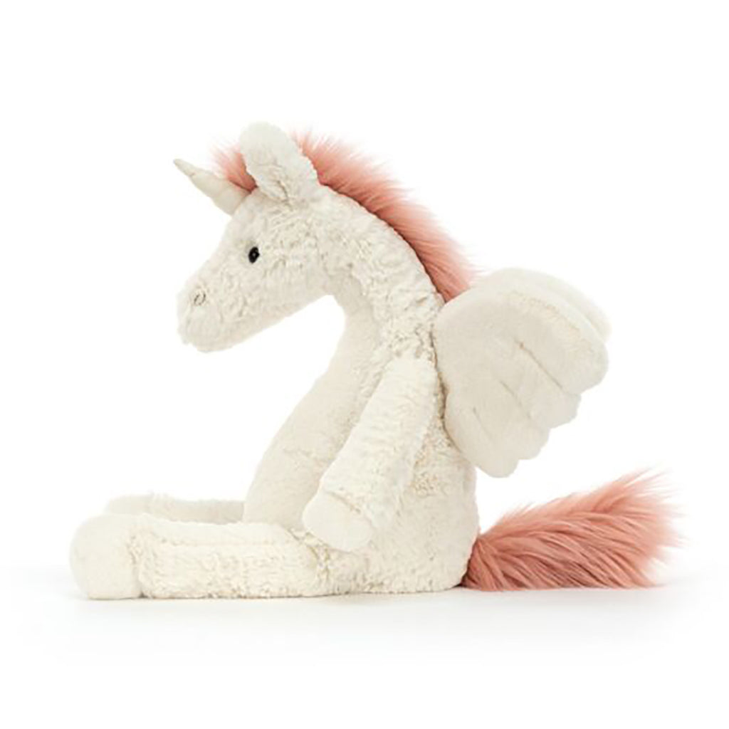 life_style1, Jellycat Lallagie Unicorn Children's Plush Stuffed Animal Toy white pink mane tail