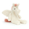 Jellycat Lallagie Unicorn Children's Plush Stuffed Animal Toy white pink mane tail