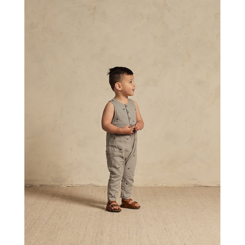 paper plane buttoned Rylee and Cru jumpsuit.