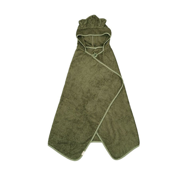Fabelab Olive Hooded Junior Towel Children's Bathtime Apparel  dark green