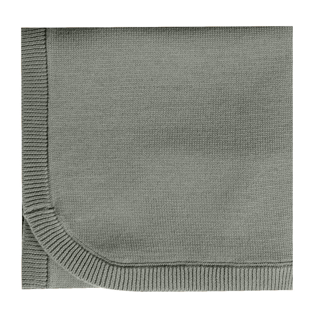 Quincy Mae Knit Baby Blanket Organic Cotton eucalyptus dark green