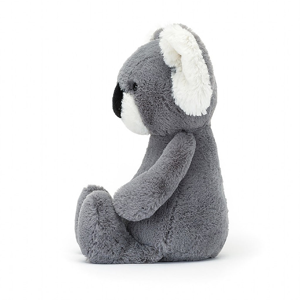 Jellycat medium bashful koala childrens Stuffed animal Toy with a pink nose and fluffy fur - side
