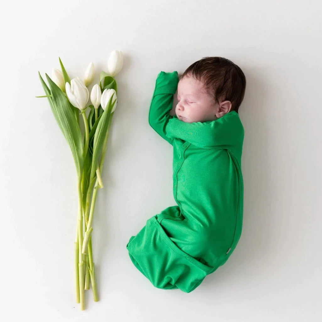 Kyte Baby fern green newborn sleep sacks