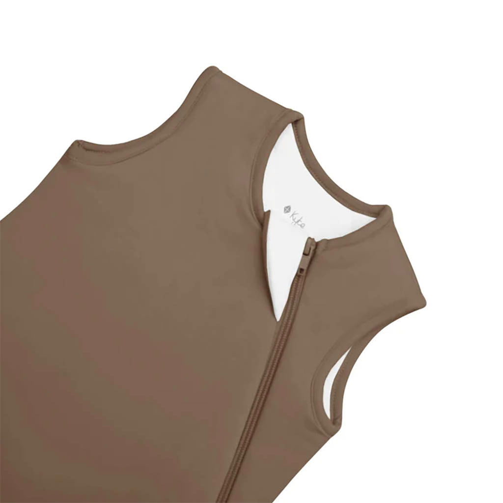 Zipper Detail of KyteBaby Sleep Sack in Coffee Brown