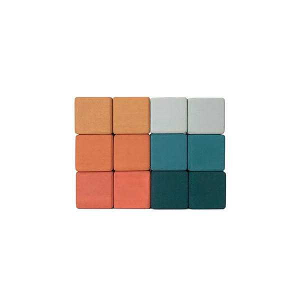 SABO Concept Lagoon Mini Blocks Set Children's Wooden Sorting Toys blues and oranges