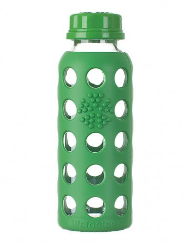 lifefactory green flat top baby bottle for kids and toddlers