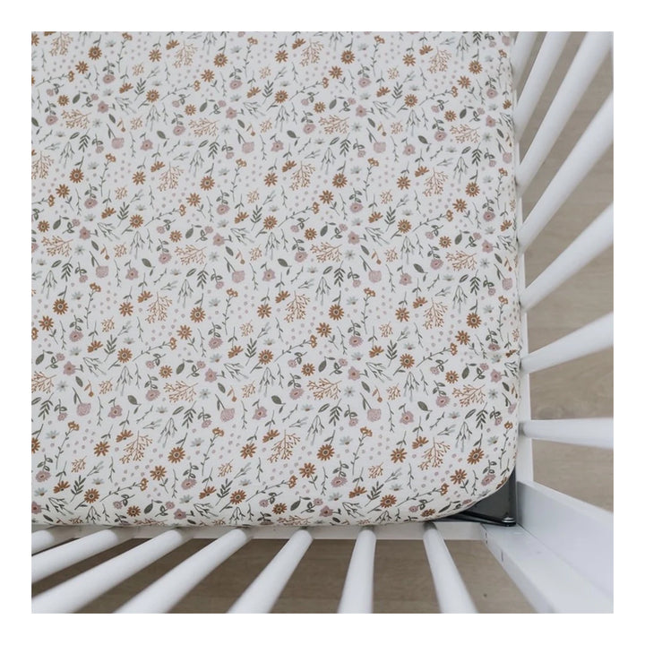 Mebie Baby Crib Sheet Meadow Floral  Floral Baby Sheet for Crib