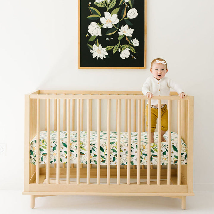 Clementine Kids muslin Magnolia crib sheet
