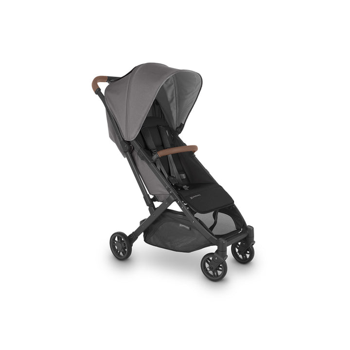 Uppababy minu v2 stroller in grey with partial sunshade