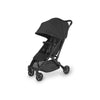 Front view of Uppababy stroller in Jake Black