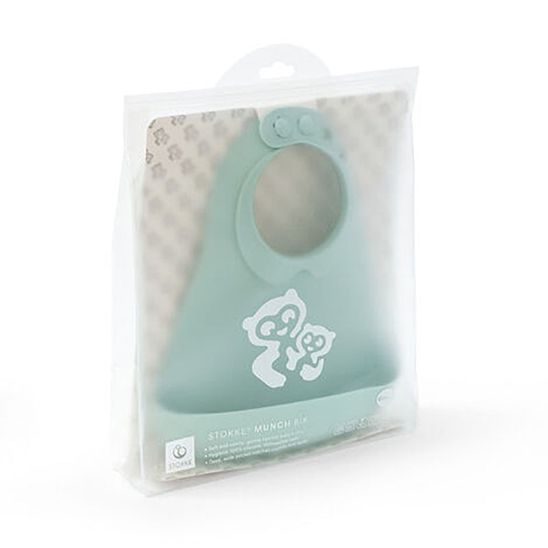 Stokke Munch Bib - Soft Mint, designed for mess-free baby feeding sessions