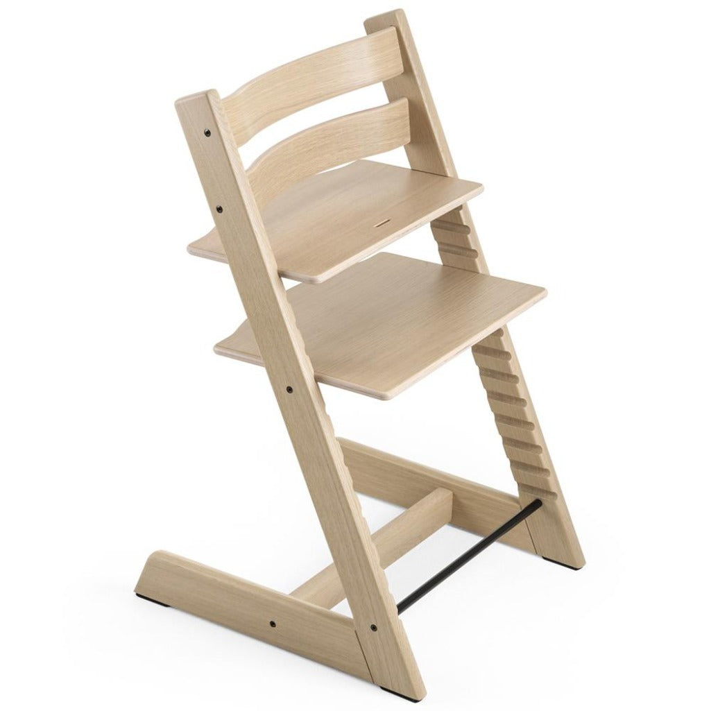 Stokke Adjustable Tripp Trapp furniture high chair for baby in oak white